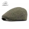 Gorro de Lana Niños Otoño e Invierno Boina Moda Británica Gorra de Pintor Informal Gorra Hacia Adelante Gorra de Hombre Gorra de Algodón