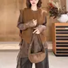 Corea Dongdaemun principios de otoño nuevo diseño para ir al trabajo color liso moda versátil adelgazante verde oliva conjunto de chaleco de cuero