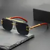 Gafas de Sol con Estampado de Madera y Cabeza de Leopardo para Mujer, Gafas de Sol de Alta Gama para Hombre, Montura Cuadrada de Doble Puente, Sin Montura con Protección Solar, Gafas de Sol Personalizadas