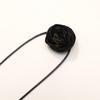 Collar de cuerda con cuello de rosa de terciopelo con sensación de frío para niña de estilo francés, gargantilla, cadena de clavícula, accesorios, collar de pétalos, correa para el cuello
