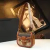 Bolso tipo Silla con Diseño Estampado Color-Blocking de Gama Alta, Elegante Bolso Cruzado de Hombro de Cuero Genuino, Nueva Moda 2026, Tendencia de Lujo Ligero