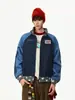 Chaqueta Retro Americana con Cuello Alto de Estrella para Hombre y Mujer Otoño Tendencia Marca Bloque de Color Casual Cárdigan Chaqueta Corta de Pareja Top
