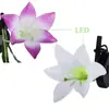 Decoración de jardín de patio de villa LED para plantar en el suelo flor artificial solar Lámpara de lirio para plantar 4 lámparas de césped