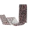 Fio de neve com estampa de leopardo fita com logo de estampa de leopardo laço de fita acessórios de tecelagem DIY feitos à mão