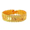 Pulsera de Moda Nueva Chapada en Oro Versión Ancha Cadena de Reloj de Amor para Hombres Cobre Chapado Oro Real de 24K Fabricante de Joyería Venta al por Mayor