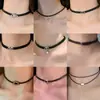 Cadena de Perlas Negra de Alta Gama para Mujer Estilo Ins Dulce Fresca Pequeño Lazo Fragante Gargantilla Cadena Clavicular Especiada