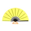 Estilo Chino Retro 13 pulgadas Plástico Tai Chi Kung Fu Abanico Danza de Rendimiento Accesorio Plegable Artes Marciales Doble Cara