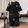 Traje de Verano Nuevo 2026 de Manga Corta para Hombre, Corte Holgado de Moda, Talla Grande, Conjunto Versátil Casual de Camiseta y Shorts