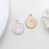 1 Esmalte Rosa DIY Acessório de Joia Artesanal Liga Metálica Pequeno Pingente Brinco Pingente de Colar Material