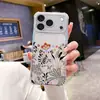 Capa TEMU arte floral vintage adequada para iPhone 17 Pro, anti-queda nos quatro cantos, capa protetora transparente à prova de choque para 16 Pro Max