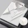 Camisa de Lino y Algodón Nueva Casual de Negocios Mezcla de Algodón y Lino Resistente al Desgaste Versátil para Hombre Manga Corta Transfronteriza En Stock