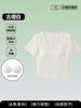 [5A] Camiseta de Algodón Peinado Fresco de Manga Corta para Mujer Camiseta Interior Casual Transpirable para Mujer Antibacteriana de Manga Corta para Mujer