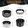 4 Piezas de Venta Directa de Fábrica Exagerados Pulseras para Hombre de Cuero Sintético, Pulseras Punk No Convencionales Europeas y Americanas con Remaches de Púas de Doble Fila
