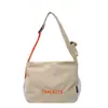 Bolso de Tela Lavada Bordado Estilo Occidental 2024 Verano Nuevo de Moda Simple Bolso de Hombro Gran Capacidad Versátil Color de Contraste Bolso Cruzado