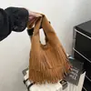 Bolsas Femininas com Franjas Atacado Nova Moda Estilo Maillard Bolsa de Axila Nicho Retro Bolsa Tote de Grande Capacidade