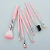 Set de 5 Brochas de Maquillaje Rosa Negro Brocha para Sombra de Ojos Brocha para Labios Brocha para Rubor Brocha para Pestañas Venta Directa de Fábrica de Brochas de Maquillaje