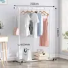 Perchero de Ropa con Ruedas de Alta Resistencia con Perchas, de Pie, para Uso Doméstico en el Dormitorio, Estante Móvil de Almacenamiento para Ropa de Niños
