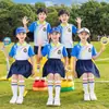 Novo Estilo Uniforme Escolar Verão Manga Curta Alunos do Ensino Fundamental Equipe Chinesa Vermelha Uniforme de Aula Jogos Infantis Terno Jardim de Infância Uniforme de Jardim