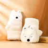 Guantes de Peluche de Capibara Lindos para Mujer, Cubierta Plegable de Medio Dedo para Invierno, Compatibles con Pantalla Táctil, Cálidos y Gruesos, para Estudiantes y Ciclismo, a Prueba de Frío