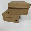 Caja Plegable Reforzada y Engrosada con Tapa abatible Multitamaño para Empaque de Tenis, Caja de Almacenamiento para Zapatos de Papel Kraft Corrugado de Tres Capas