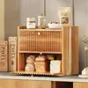 Panera de Bambú Rústica de Doble Capa, Almacenamiento de Alimentos de Gran Capacidad Estilo Granja, Madera de Acacia