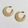 Pendientes de Lujo Accesible Personalizados con Textura Cepillada Retro Europea y Americana Chapados en Cobre Oro Real 18K Pendientes Versátiles Elegantes para Mujer con Aguja de Plata 925