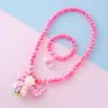 Nuevo Conjunto de Pulsera y Collar de Cuentas de Tierra Lazo Lindo Cuentas Transparente Bola Malvavisco Colgante Collar Al por Mayor