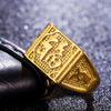 Anillo para hombre de estilo nacional nacional de cobre chapado en oro para protección ambiental al por mayor, auspicioso, de la suerte, anillo de oro arenado, venta al por mayor al contado