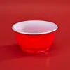 Venta al por mayor de fábrica tazón de plástico desechable grueso Rojo tazón de cena tazón festivo vajilla para el hogar tazón de boda juego de palillos Año Nuevo