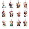 Conjunto Transfronteiriço de 12 Peças de Decorações de Animais de Natal em Madeira Decoração de Casa de Férias Decoração de Arte de Natal para Interiores Pingentes