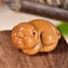 Nueva Pieza de Mango de Cerdo de la Suerte Tallada en Sándalo Verde, Cerdo del Zodiaco Tallado en Madera Maciza de Palisandro, Artesanías para Mesa de Té, Adornos Pequeños