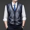 Suéter Colete Cardigan Comércio Exterior Masculino Roupa Íntima Temporada Outono e Inverno Quente Ajustado ao Corpo Colete de Tricô Jaqueta Masculina 420g