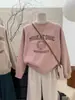 Sudadera Casual Suelta de Cuello Redondo Estilo Americano para Mujer Otoño e Invierno, Estilo Primavera y Otoño 2026, Top Súper Elegante de Manga Larga