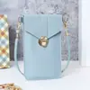 2025 Nuevo Bolso Cruzado para Mujer de Moda con Hebilla de Candado Piel Sintética para Pantalla Táctil Cartera Cierre Retro de Estudiante Cartera Pequeña