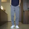 Calça Casual de Verão Fina em Lyocell Tencel Masculina Estilo Americano Solta Reta Anti-Rugas Calça Esportiva