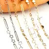 Cadena de joyería diy estrella de cinco puntas sección larga corazón de melocotón perla línea retorcida construcción cadena hecha a mano collar accesorios de ropa material