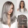Peluca de Encaje de Gran Área Rosa Claro Degradado Estilo Europeo y Americano con Costuras Aleatorias Cosplay Cobertura Completa de Cabeza Stock Listo de Fábrica
