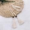 Vintage Hecho a Mano Cuentas de Madera Cuerda Trenzada Borla Doble Colgante Pico DIY Ropa de Estilo Casual Vacacional con Accesorios Colgantes