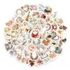 50 Peças de Adesivos de Diário Retro em Aquarela com Tema de Casamento, Adesivos Decorativos à Prova d'Água, Materiais Criativos, Adesivos de Grafite Transfronteiriços