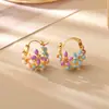 Pendientes de Cesta de Flores de Esmalte Colorido Más Vendidos en Douyin Frescos Dulces de Alta Gama Modernos Ear Cuff de Verano Dopamina