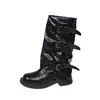 Calça Bootcut de Camadas Espessas Maillard Emagrecedora, Bota de Cavaleiro para Mulheres, Novidade Outono/Inverno 2026, Estilo Britânico, Botas Longas
