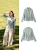 Marca Z Comercio Exterior Transfronterizo Stock Listo Estilo Europeo y Americano Ropa para Mujer 2026 Primavera Nueva Camisa Brillante Decorada con Lazo