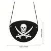 Chapéu Pirata de Feltro para Halloween Máscara de Olho de Caveira Adereços de Performance Dragão de Um Olho Festa a Fantasia Chapéu de Feltro Caribenho