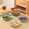 Bandeja de residuos para mesa de comedor engrosada, plato para huesos, plato para huesos doméstico, plato de servicio de plástico creativo, plato pequeño con base