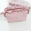Bolsa de maquillaje con volantes estilo coreano, bolsa de almacenamiento simple de nailon impermeable, bolsa de almacenamiento multifuncional de gran capacidad para papelería, estuche para lápices