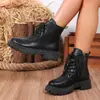 Botas Martin de comercio exterior para mujer, nuevo estilo de ropa de trabajo vintage otoño 2026, botines muy populares con cadenas, botas Martin estilo británico de gran venta