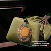 Pendientes de guirnalda con gemas de macarrón pirata, chapado vintage en oro de 18 quilates, amarillo crepúsculo, con broche de circonita y flor.