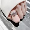 Anillo hioides estilo coreano liso forma de serpiente popular en línea TikTok venta caliente lujo ligero denso incrustado circón nicho Ins