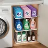 Estante de Almacenamiento para Balcón Organizador de Detergente para Ropa Estante en Capas para Dentro del Gabinete Estante de Almacenamiento para Baño Cesta de Almacenamiento para Artículos de Limpieza del Inodoro