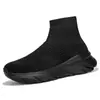 Zapatos de pareja transfronterizos 2024 nuevo modelo zapatos calcetín de punto volador transpirables ligeros sin cordones zapatos de malla zapatos deportivos casuales
